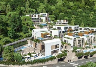 Exclusive new 154 m2 townhouse in Tivat with sea views and pool