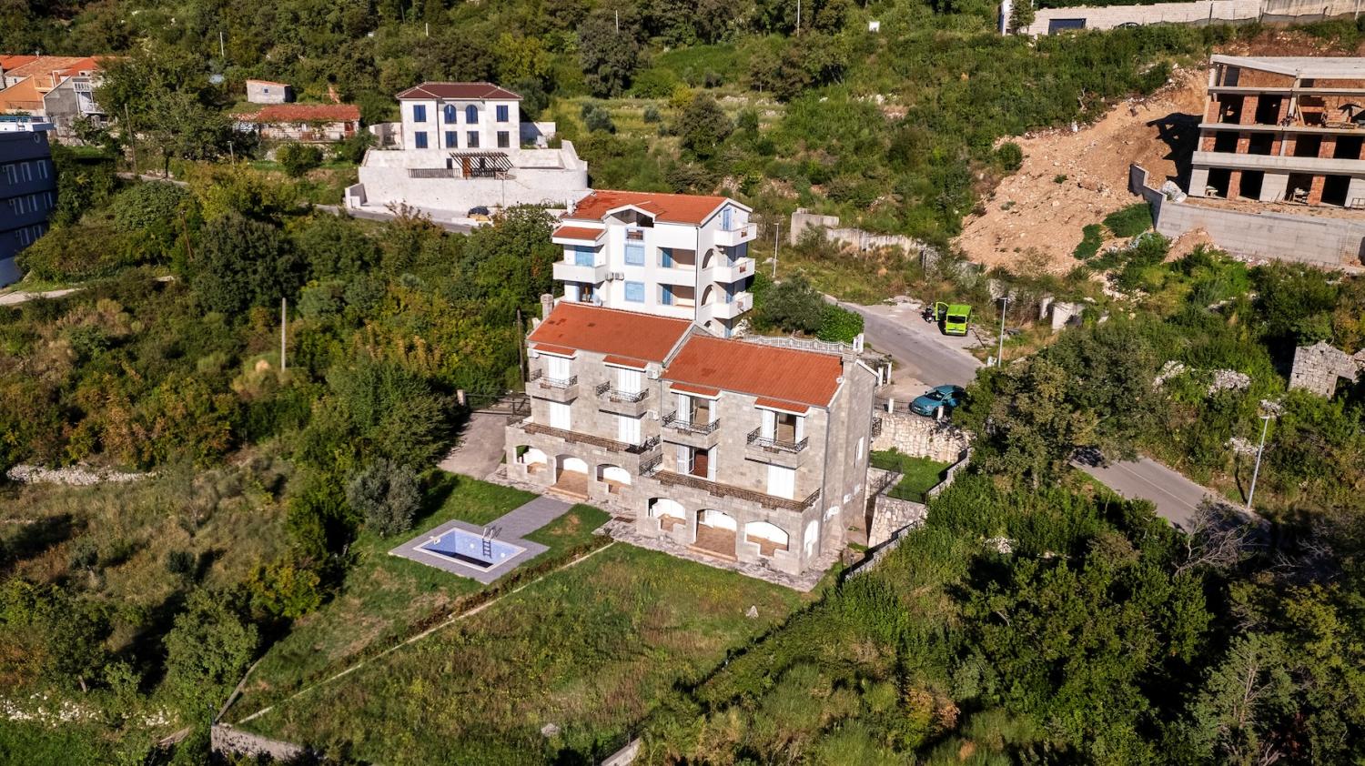 Stunning panoramic sea view 249 m2 house in Blizikuće as mini hotel