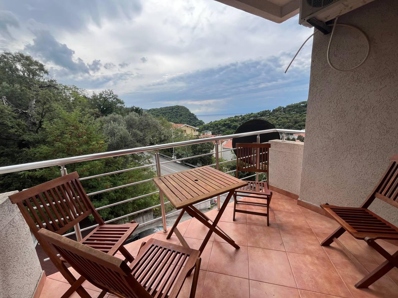 Stunning sea view one bedroom 50m apartment in Petrovac with terrace and parking