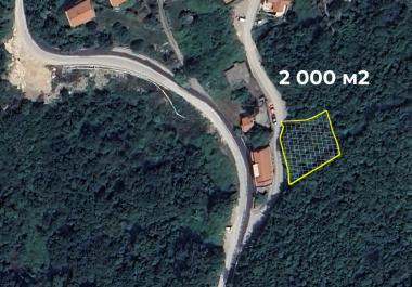 2000 m2 Panoramic sea view land plot above Budva hilltop